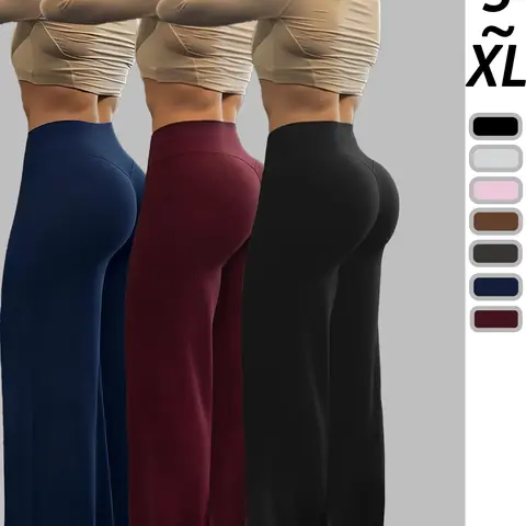 Women's High Waist Wide-Leg Pants, Activewear Bottoms, Quick-Dry Comfortable Pants, Suitable for Fitness, Exercise, and Outdoor Activities, Fashion All Seasons Wear