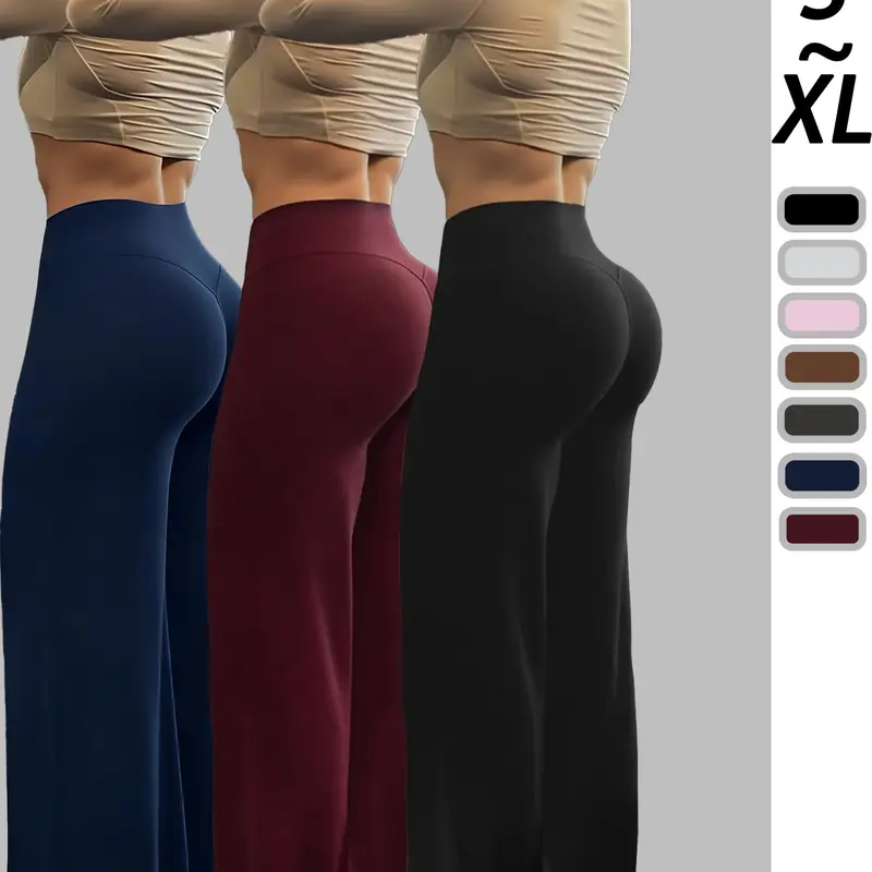 Women's High Waist Wide-Leg Pants, Activewear Bottoms, Quick-Dry Comfortable Pants, Suitable for Fitness, Exercise, and Outdoor Activities, Fashion All Seasons Wear