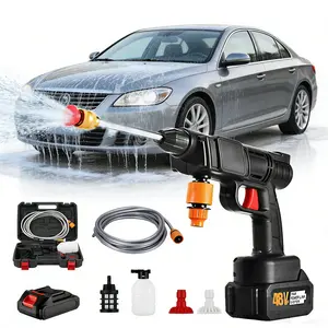 Wireless Pressure Washer w/ 2 Batteries – Deep Clean Garden, Floor, Bike & More, Portable High Pressure Cleaner for Car, Home, Garden Tasks, 5m Hose, ABS Plastic