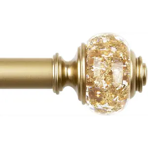 Curtain Rod 32 to 58 Inches (2.6-4.8ft), USFOOK 7/8 inch Telescoping Splicing Curtain rods for Windows 20 to 54 inches, Silver Decorative Drapery Rods for Home with Translucent Finials