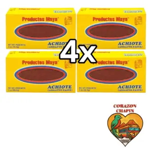 Pasta de Achiote especie en Cajita 4-PK Authentic Central American Flavor for Authentic Taste in Every Bite from Guatemala