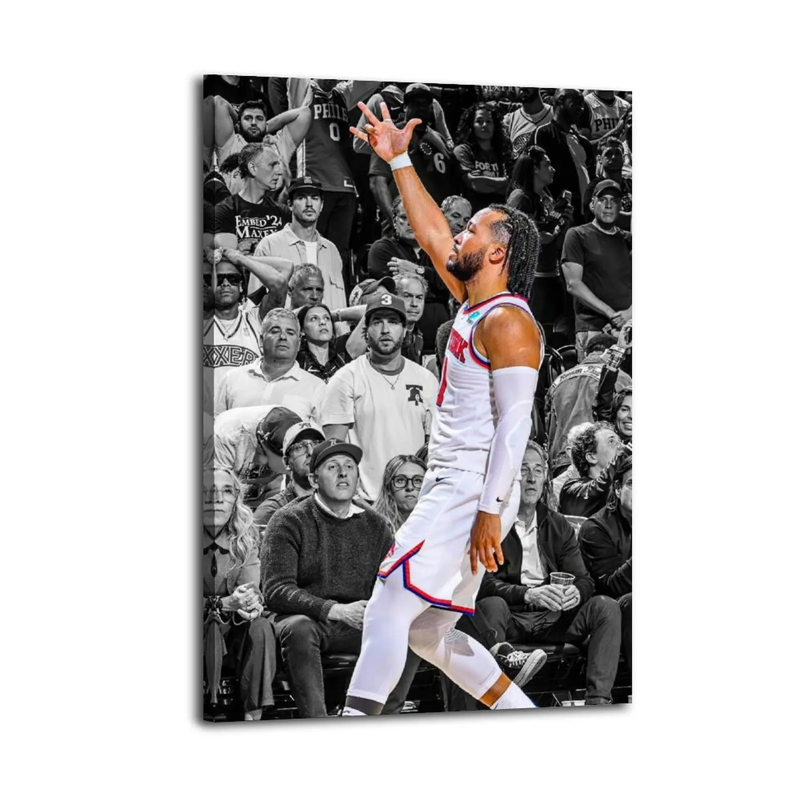 Multi-Size Jalen Brunson Frameless Wood Wall Art Canvas Print - Modern Aesthetic Home Decor, Suitable for Dining Room, Balcony, Kid Room, Wardrobe, Ideal Gift for Family Home Supplies