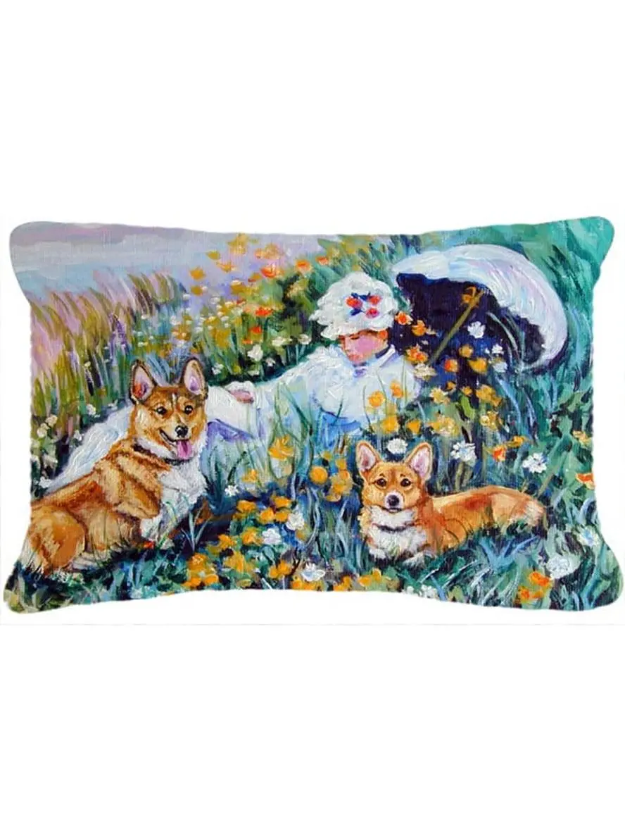 Corgi Classics Heavyweight Polyester Fabric Decorative Pillow - 12l x 3w x 16h in, Fade Resistant, Machine Washable Home Accessory for Bedding, Indoor/Outdoor Soft Furnishing