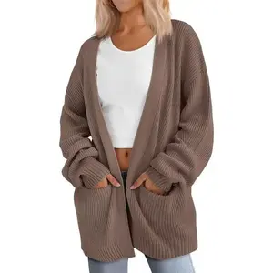 Women's Oversized Soft Knit Cardigan Sweater with Pockets, Knitwear Tops