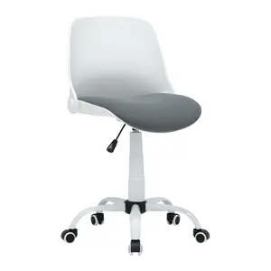 Folding Back Swivel Task Chair, White 18617
