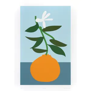 June Drop "Orange Print" - Matte Paper Wall Art - Contemporary Minimalist Pop Art Design for Colorful Home Decor