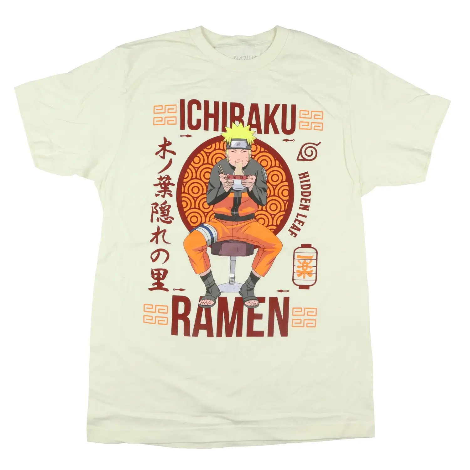 Naruto Ichiraku Ramen T-Shirt for Men, Casual Short Sleeve Anime Graphic Tee in Breathable Cotton Fabric, Streetwear, Shortsleeve, Menswear, Round Neck