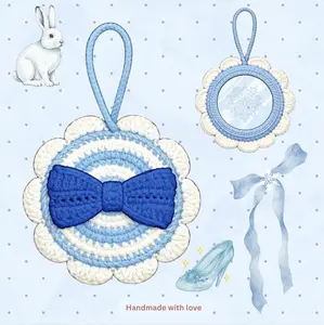 Handmade Princess Mirror – Cute Portable Vanity Mirror with Bag Strap Aesthetic Compact Mirror for Purse