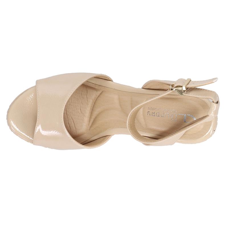 CL by Laundry Womens Beaming Platform  Casual Sandals Casual High Heel 3" & Up - Beige