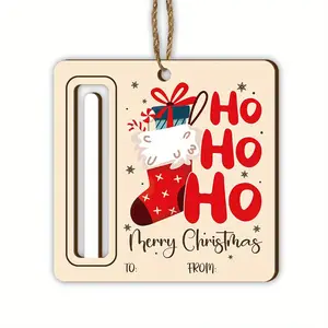Wooden Christmas Money Holder, Xmas Stocking DIY Ornament, Cash Holder, Holiday Decorations, Perfect for Tree & Home Festive Atmosphere