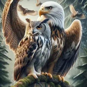DIY 5D Diamond Painting Kit Eagle Design Full Drill Mosaic Craft, Home Wall Decor Gift, 40x40cm/15.74x15.74in