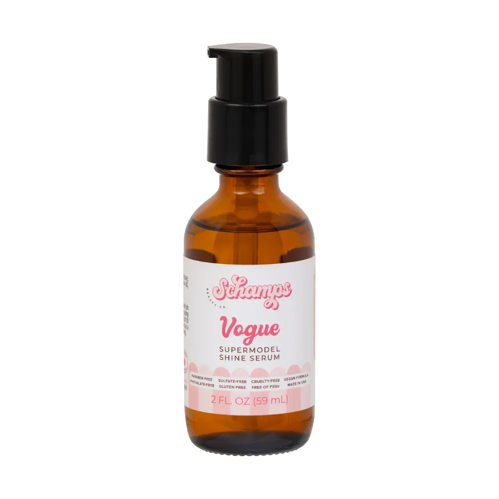 Vogue Super Shine Serum & Heat Protectant 2 FL OZ Pump Lightweight Non-Oily Treatment for Shine and Softness