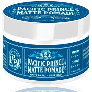 Men’s Matte Pomade 4.05oz | Water-Based Styling Clay Balm, Medium Hold, Natural Finish, No Flakes, Lightweight Hair Wax Haircare