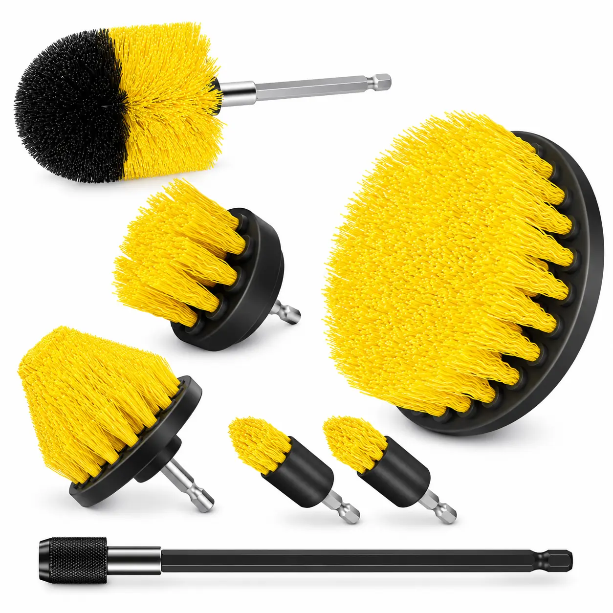 Power Drill Brush Attachment Set, Multi-Purpose Cleaning Brush Kit for Bathroom, Kitchen, Tile, Grout, Floor & Car (7PCS/15PCS/37PCS)