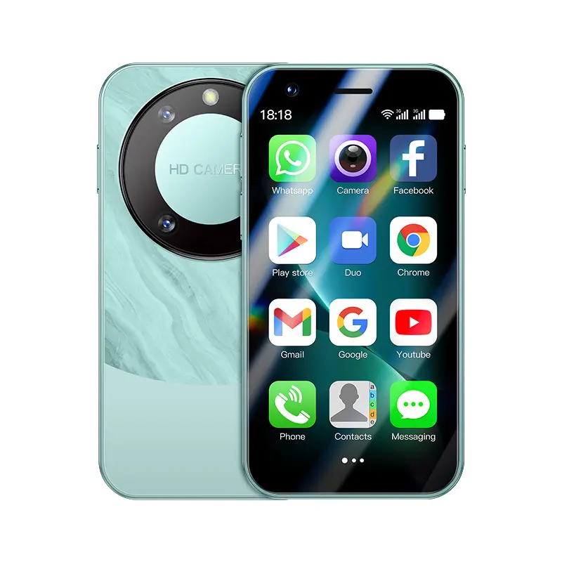 Ultra-Compact 4G Android Cellphone, Credit Card-Size Mini Smartphone with Dual SIM Dual Standby, Basic Touchscreen Screen, Durable Pocket Cellphone with Google Play