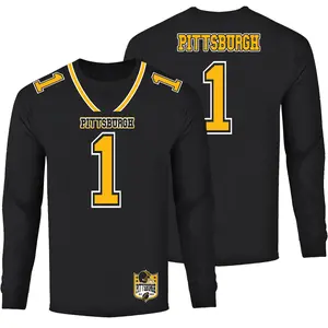 Men Football Team Jersey Long Sleeve Shirt - Pittsburgh