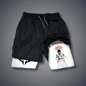 [Vtg90s] Double-Layer Sports Shorts Graphic Shorts Black Shorts Camo Shorts Streetwear Shorts Men Outfits Men Short Shorts Vacation Outfits Shorts
