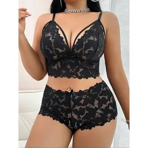 Plus Size Lingerie Set, Elegant Lace Bra and Panty Set for Comfort, Perfect Choice for Special Occasions