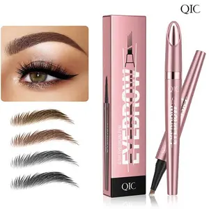 QIC Waterproof Micro-Fork Eyebrow Pencil, Long-Lasting Brow Pen for Natural Hair-Like Strokes, Smudge-Proof Makeup Tool for Daily Use & Soft Glam