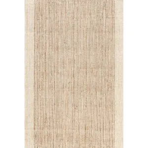 Jacinta Classic Striped Border Jute Area Rug