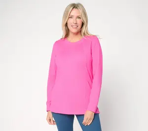 Belle Body by Kim Gravel Athletic Jersey Long Sleeve Topstitch Top