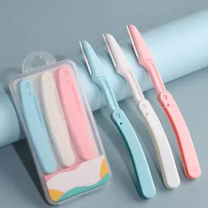 3-Piece Eyebrow Razor Set, Stainless Steel Blades, Safe Micro-Blading Tool, Home Bathroom Living Room Use, Portable Eyebrow Trimmer, Makeup Tools Set