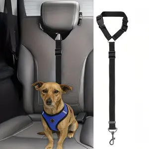2 In 1 Pet Safety Belt, Nylon Adjustable Dog Car Seat Belt, Dog Traction Rope and Seat Belt Buckle, For Small Dogs, For Vehicle Travel and Daily Use