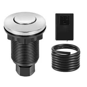 Universal Garbage Disposal Air Switch Kit For Sink Top Installation, Push Button Air Switch For Waste Disposal System, Compatible With 1/2 To 3/4 Inch Plumbing, Durable Stainless Steel Finish, Easy Wiring And Quick Install
