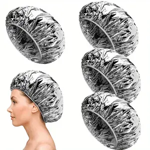 4pcs/1set Reusable Aluminum Foil Deep Conditioning Caps for All Hair Types - Ideal for Coloring & Styling, Salon Quality