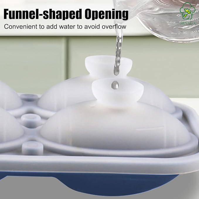 Ice hockey and whiskey ice cube maker Golf ice maker Interstellar-grade silicone ice cube maker with lid and funnel, suitable for chilling cocktails, whiskey, wine, coffee, and juice drinks cube mold