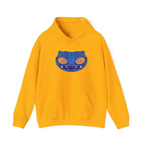 Zoey Derpy Tiger Sweatshirt Whimsical Cat Hoodie - Cozy Sweatshirt for Pet Lovers, Fun Gift for Birthdays, Unique Animal Apparel, Festival Wear, Comfortable Fashion Casual Cotton Crewneck Streetwear