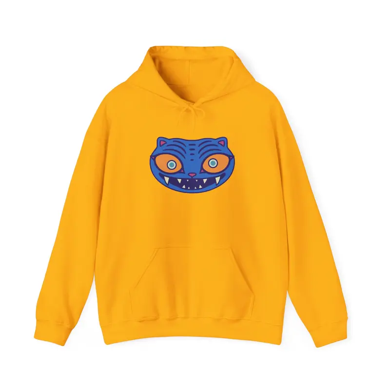 Zoey Derpy Tiger Sweatshirt Whimsical Cat Hoodie - Cozy Sweatshirt for Pet Lovers, Fun Gift for Birthdays, Unique Animal Apparel, Festival Wear, Comfortable Fashion Casual Cotton Crewneck Streetwear