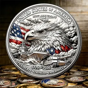 USA 250th Anniversary Challenge Coin Set 1776–2026 –  Bald Eagle Patriotic Collector Gift