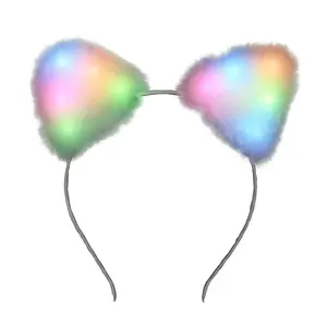 Light Up Cat Ears Kitty Headband with Multicolor LED Lights