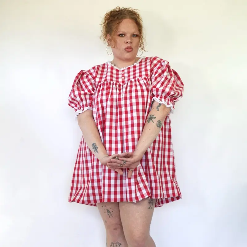ladybug gingham mini dress red - TikTok Shop