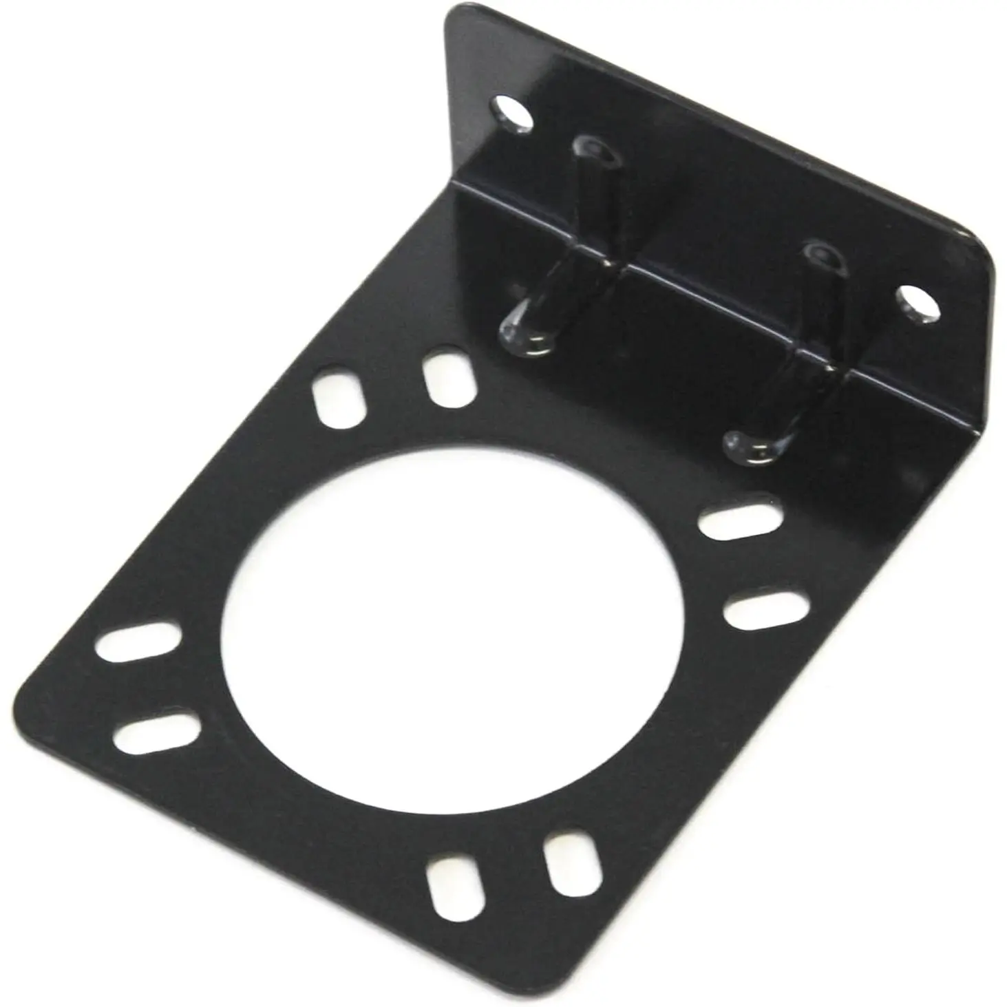 Trailer Wiring Harness Mounting Bracket for 7 Way RV Blade 7 Pin Truck Vehicle End Plug Mount Connector Coated Steel