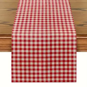 Red and white checkered tablecloth - modern kitchen decoration, suitable for home, business meetings, hotel and restaurant events, classic checkered patterns, cultural event decoration | modern dining table accessories 13X48, 13X72 inches