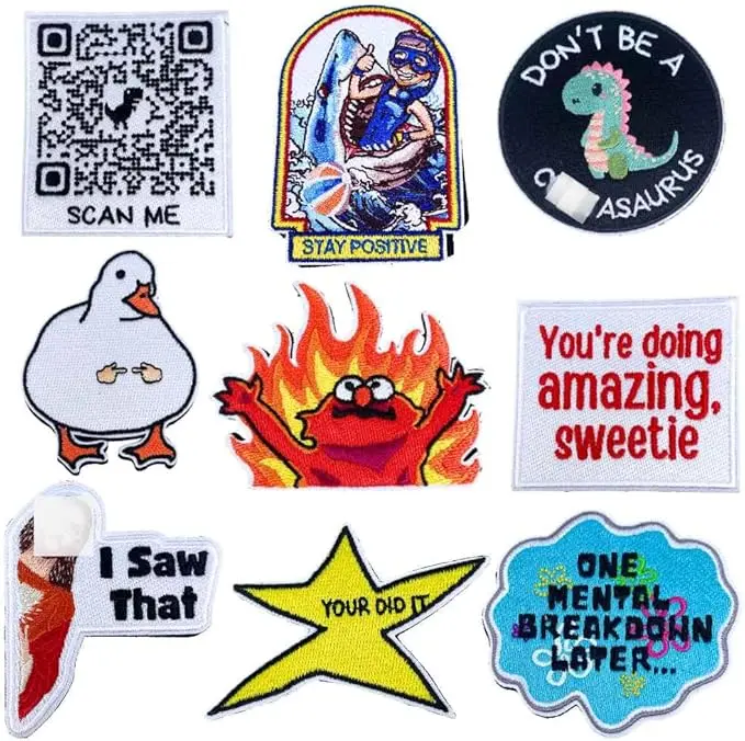 9PC Funny Morale Patch, Tactical Military Army Airsoft Patches Bundle Set for Hat Backpacks Gear Embroidered Offensive Cool Molle Novelty I Saw That Shy Duck Stay Positive Gifts
