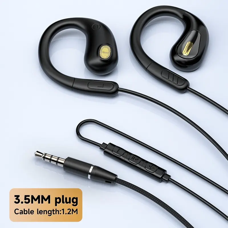 HiFi Music Headset Wired Open Ear Headphones, High Quality Headphones, Open Earbuds, Original Sound Earbuds, Lightweight Headphones, 3.5mm Type-C Plug, Air Conduction Earphones with Enc Microphone for Hands Free Calls, for PC Smartphone, Audio Electronic