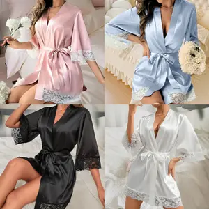 Pajama with Long Sleeves, Lace Trim, Drawstring, Casual Pajama for Ladies, Home Wear for Women