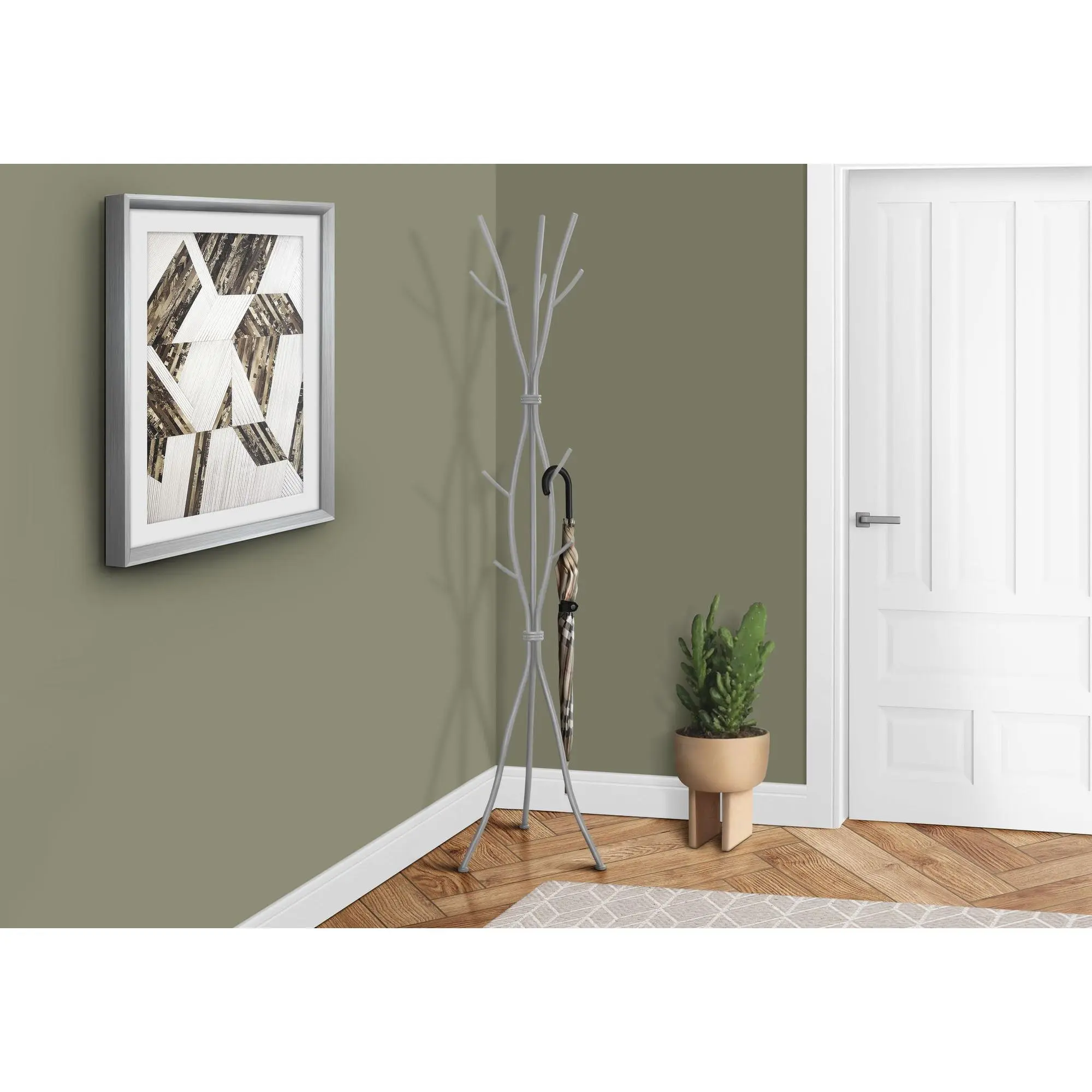 Coat Rack, Hall Tree, Free Standing, 11 Hooks, Entryway, Contemporary & Modern