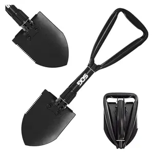 S.O.G SOGF08N Entrenching Tool Folding Shovel Plain/Serrated Blade Black Powder Coated High Carbon Steel Handle 18.25" Long Includes Sheath