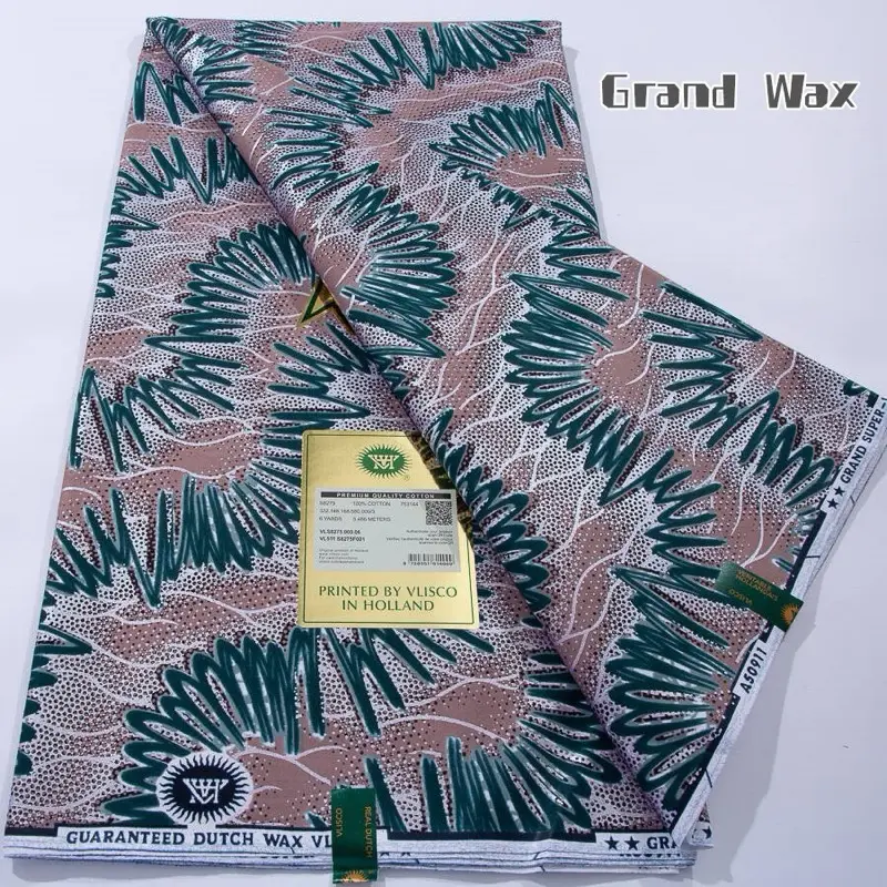 Ankara Wax Dutch Cotton Fabric 6 Yards - Printed by Visco in Holland