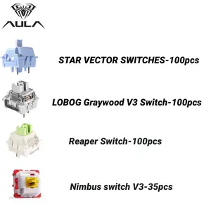 AULA LEOBOG Graywood V3 Linear Clearmy Switch STAR VECTOR SWITCHES Reaper Switch 100 Pieces Nimbus switch V3-35pcs for Custom Gaming Keyboards