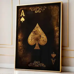 Ace of Spades Wall Art, Luxury Poker Poster, Casino Card Print, Gambling Decor, Modern Game Room Artwork