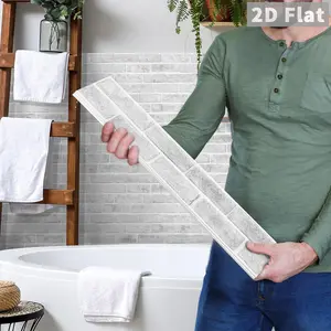 12/24 Pieces PVC+PE Foam Ceramic Tile Stickers, Waterproof Self Adhesive Tiles, Oil Resistant And Stain Resistant, With No Residue Left After Removal And A Textured Texture