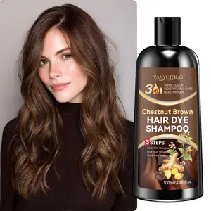 Natural Chestnut Hair Dye Shampoo Conditioner Rinse, Herbal Ingredients, Ginseng Extract, Plant Care, Moisturizing, Moisture, Covering Grey Hair, Haircare, Fall Winter Essential