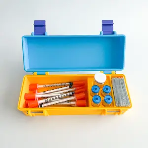 The Traveler - Portable peptide, vial storage and travel case, holds 20 empty syringes 4x3mL vials and 1x5/10mL vials and 22-25 alcohol pads