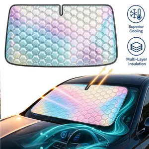Car Windshield Sun Shade – Foldable UV Blocking Sunshade for Dashboard Protection, Keeps Car Cooler, Universal Fit for Sedan SUV Truck, 57x31.5 inches