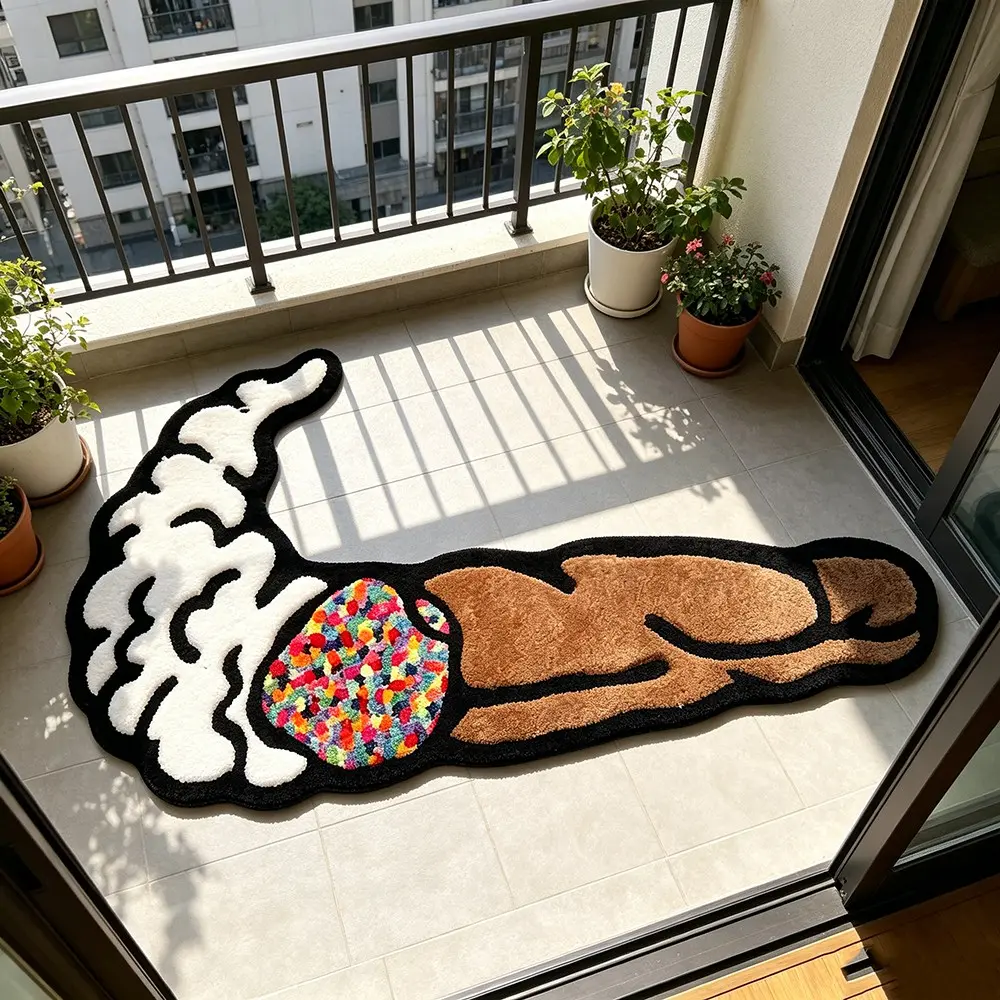 Unique Irregular Shape Street Style Rug, Soft Non-Slip Carpet, Ideal for Living Room Bedroom, Holiday Home Decor, Abstract Runner Rug
